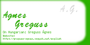 agnes greguss business card
